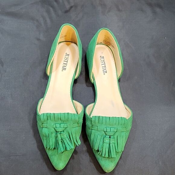 JUSTBAF BETINE POINTED TOE FRINGE D'ORSAY SLIP-ON WOMEN"S FLAT - Picture 2 of 16